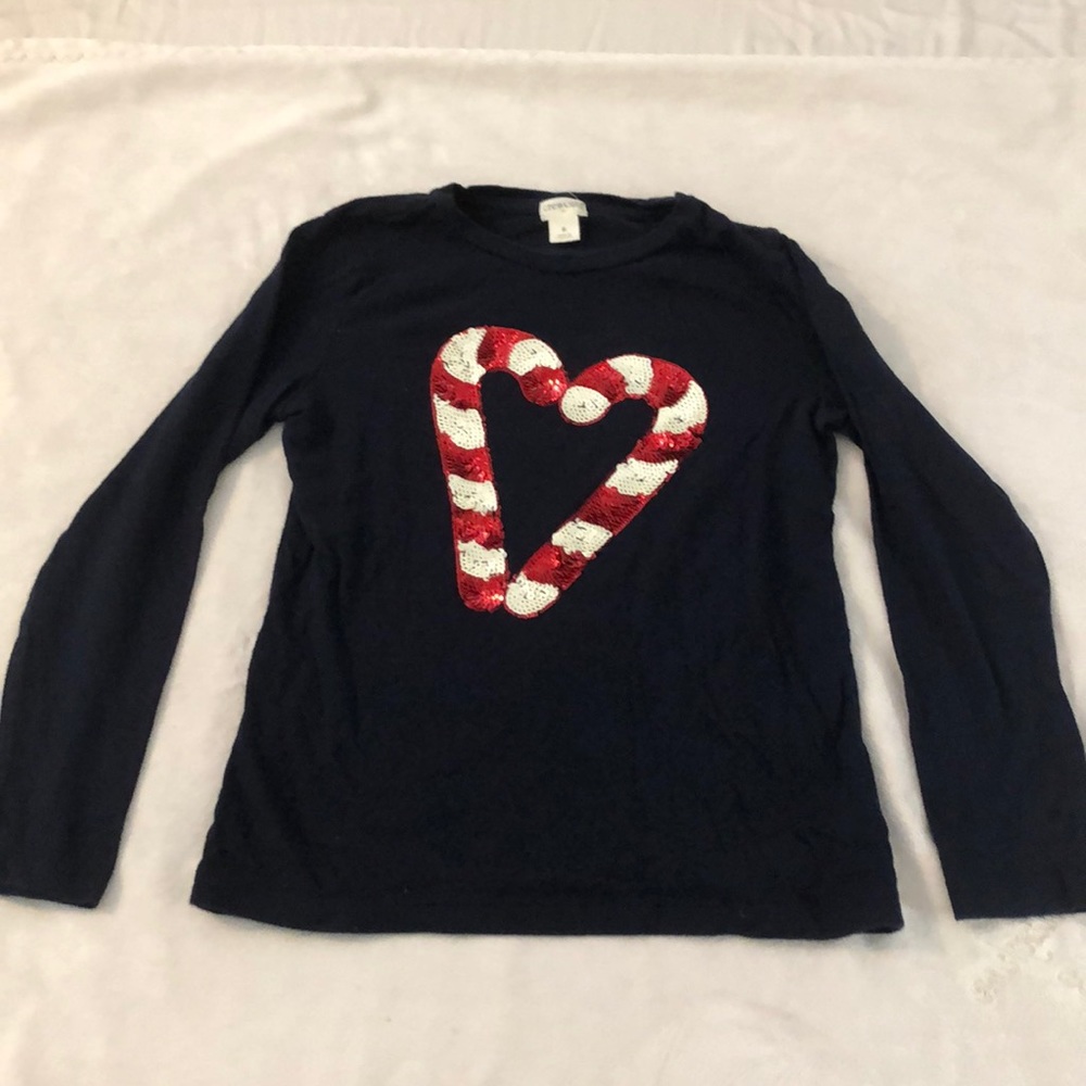 Crewcuts Navy Candy Cane long sleeve